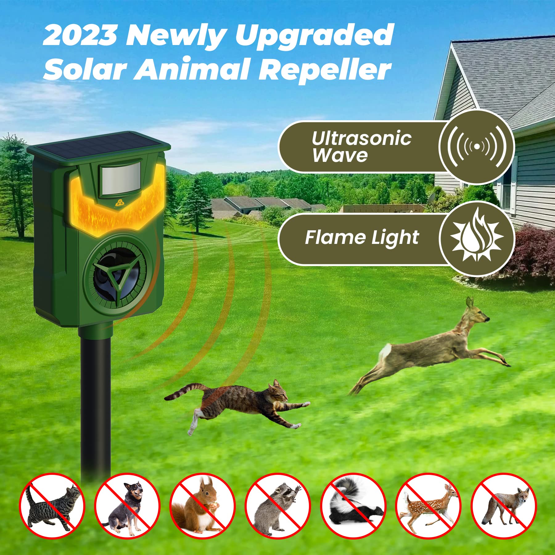 Amazon.com: Careland Upgraded Solar Animal Repeller Ultrasonic